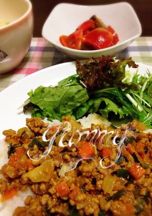 簡単！ドライカレー＊トッピングも楽しんで-レシピのメイン写真