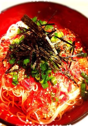 簡単！ランチに♫香りぶっかけ素麺-レシピのメイン写真