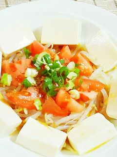 ダイエット☆トマトともやしの豆腐サラダ♪-レシピのメイン写真