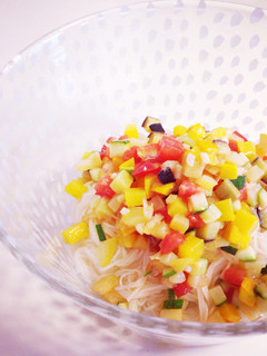 夏野菜彩り素麺-レシピのメイン写真