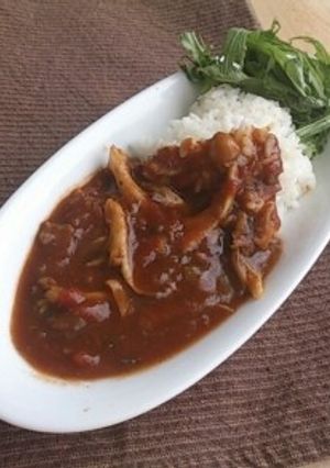 ヘルシー大豆肉とズッキーニのトマト煮込み-レシピのメイン写真