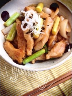 ぷりぷり★アスパラとムネ肉のポン酢炒め-レシピのメイン写真