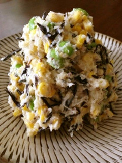 枝豆コーンとひじきのポテサラ-レシピのメイン写真