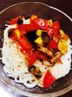 茄子とトマトの洋風そうめん-レシピのメイン写真