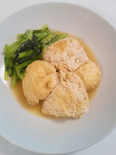 餅入り巾着と小松菜の煮物-レシピのメイン写真