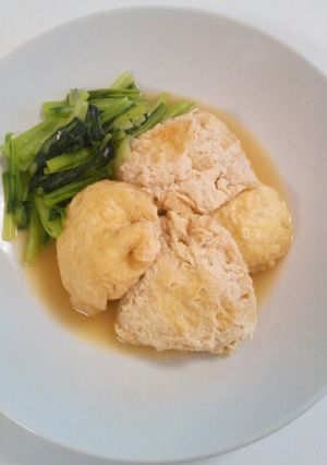 餅入り巾着と小松菜の煮物-レシピのメイン写真