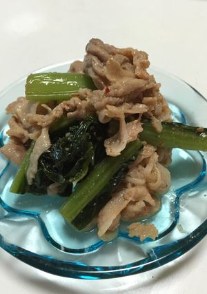 野沢菜と豚肉のつまみ和え-レシピのメイン写真