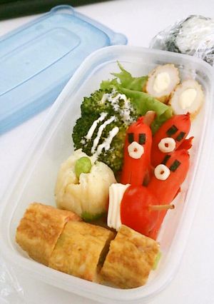 タコさんウィンナー星人のお弁当w-レシピのメイン写真