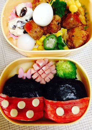キャラ弁☆ポッチャリミッキーミニー☆-レシピのメイン写真