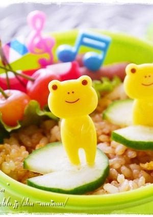 簡単！ピックときゅうりの梅雨弁☆キャラ弁-レシピのメイン写真