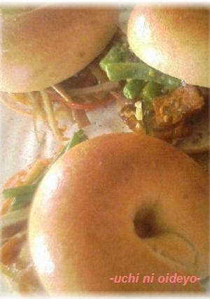 手捏ねパン♪味噌と白ごまの和風ベーグル-レシピのメイン写真