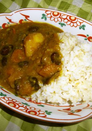 ヘルシー!ノンオイル、夏野菜と豆のカレー-レシピのメイン写真