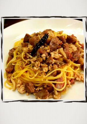 砂肝と鶏ミンチのパスタ☆-レシピのメイン写真