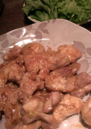 鶏の味噌焼きサニーレタス包み♪-レシピのメイン写真