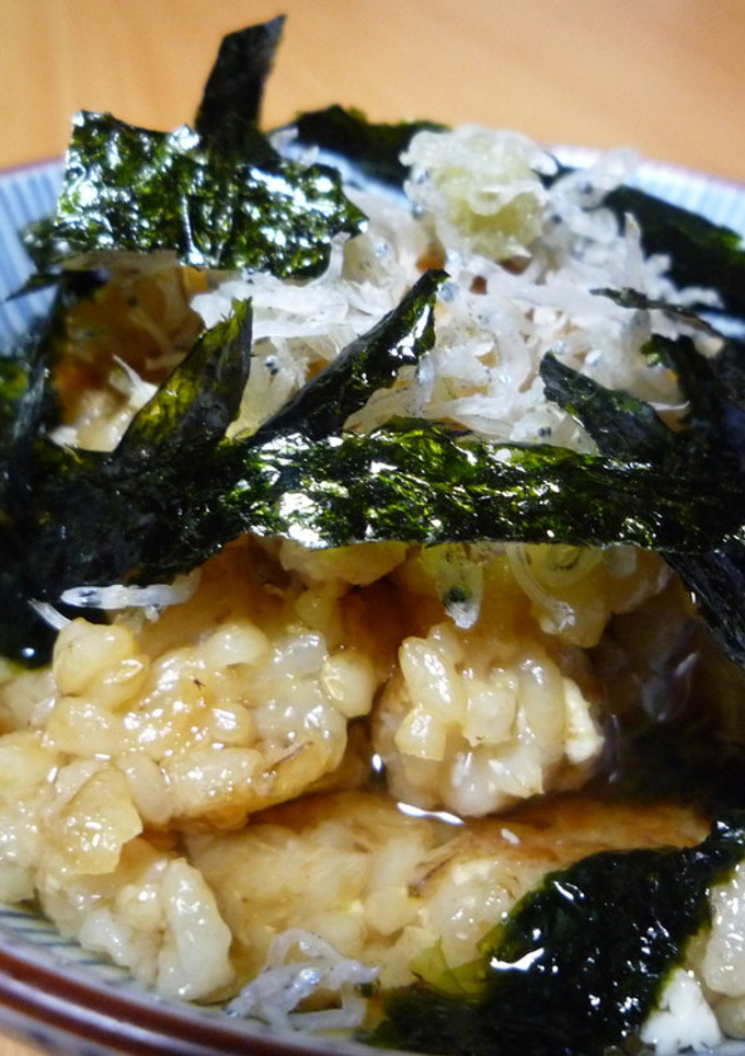 玄米と豆腐のおこげ茶漬け-レシピのメイン写真