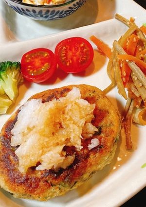 節約⭐鯖缶と大葉で豆腐ハンバーグ♪-レシピのメイン写真