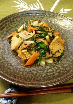 冷凍豆腐とニラの甘辛甜麺醤炒め♪-レシピのメイン写真