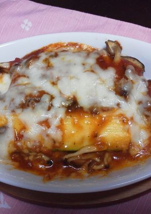 ズッキーニのミートチーズ焼き(*^^*)-レシピのメイン写真