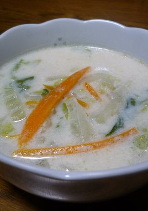 中華風白菜の豆乳クリームスープ-レシピのメイン写真