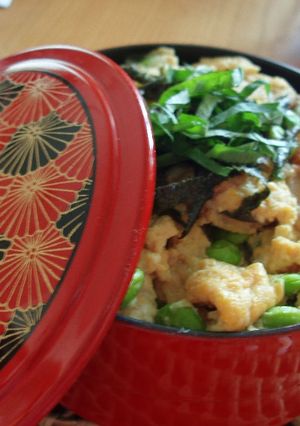 手抜き☆弁当NO.2ホタテと枝豆の玉子丼-レシピのメイン写真