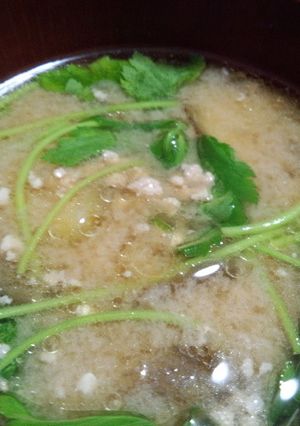 染み渡る美味しさ♪挽き肉入りお味噌汁-レシピのメイン写真