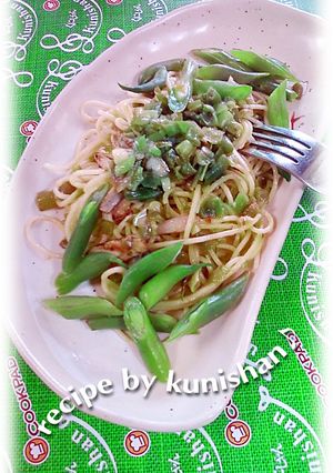 インゲンとゴボウのパスタ♪-レシピのメイン写真