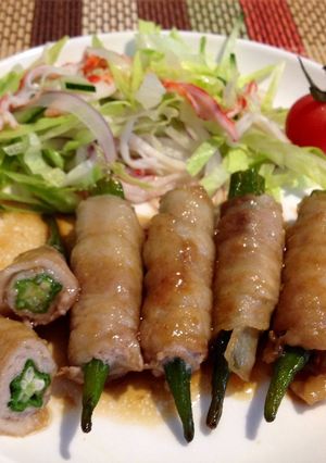 ポン酢で簡単！オクラの肉巻き〜甘酢タレ〜-レシピのメイン写真