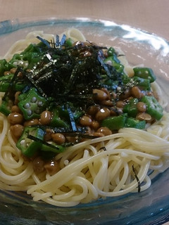 納豆とオクラの冷たいパスタ-レシピのメイン写真