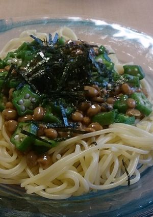 納豆とオクラの冷たいパスタ-レシピのメイン写真