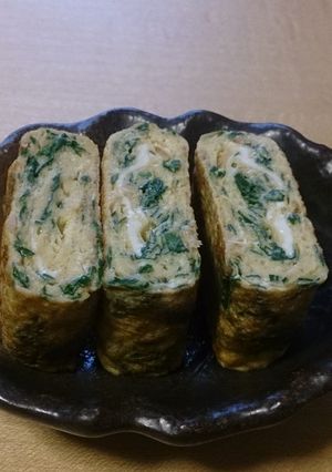 お弁当のおかず★モロヘイヤとツナの卵焼き-レシピのメイン写真