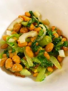 簡単☆チンゲン菜と竹輪の納豆あえ♪-レシピのメイン写真