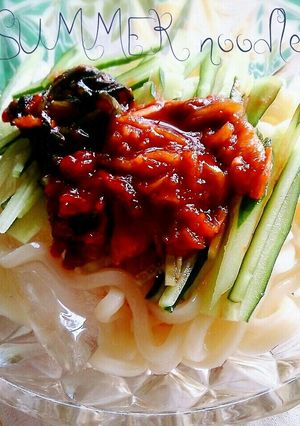 ほやのコチュジャン漬け冷しうどん-レシピのメイン写真