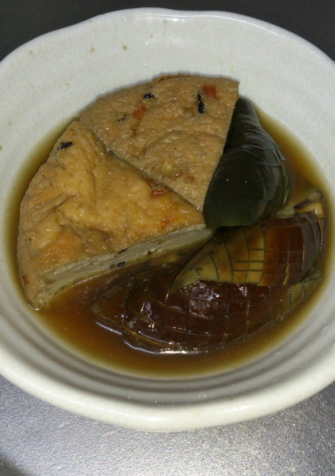 簡単☆ナスとがんものめんつゆ煮-レシピのメイン写真