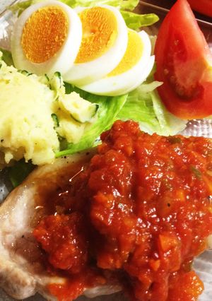 豚肉にトマトソース-レシピのメイン写真