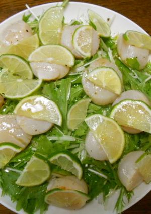 ホタテと水菜のカルパッチョライム仕立て-レシピのメイン写真