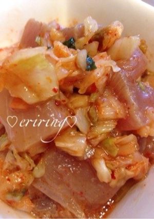 簡単！ビンチョウマグロのキムチ和え-レシピのメイン写真
