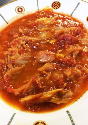 簡単 ツナとキャベツのホールトマト煮-レシピのメイン写真