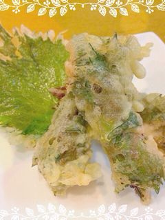 梅肉オクラの大葉包み天ぷら☆-レシピのメイン写真