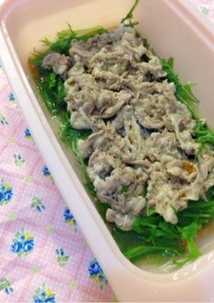 超簡単!ルクエで5分!水菜と豚肉蒸し-レシピのメイン写真