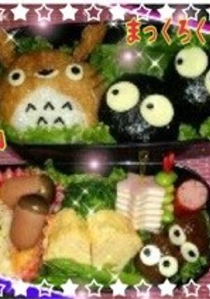 トトロ＆まっくろくろすけキャラ弁・遠足-レシピのメイン写真