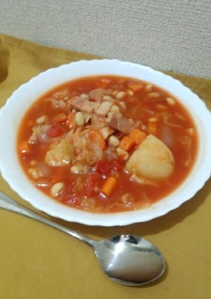 野菜と大豆いっぱいのトマトコンソメ-レシピのメイン写真