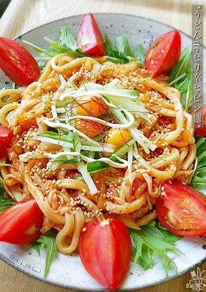 ☆うどんdeピリ辛ビビン麺☆-レシピのメイン写真