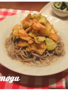 アボカド×キムチの豆乳ダレ蕎麦♡-レシピのメイン写真