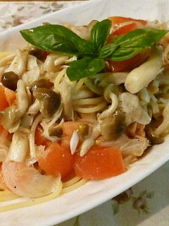 キノコとツナのトマト冷製パスタ♪-レシピのメイン写真