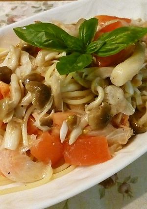 キノコとツナのトマト冷製パスタ♪-レシピのメイン写真
