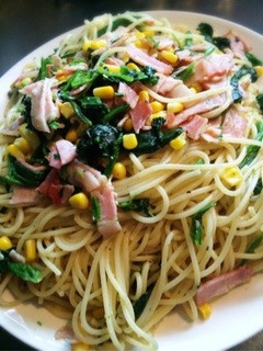 ズボラなベーコンとほうれん草パスタ-レシピのメイン写真