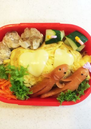 ソーセー人のオムライス弁当☆仲良しVer-レシピのメイン写真