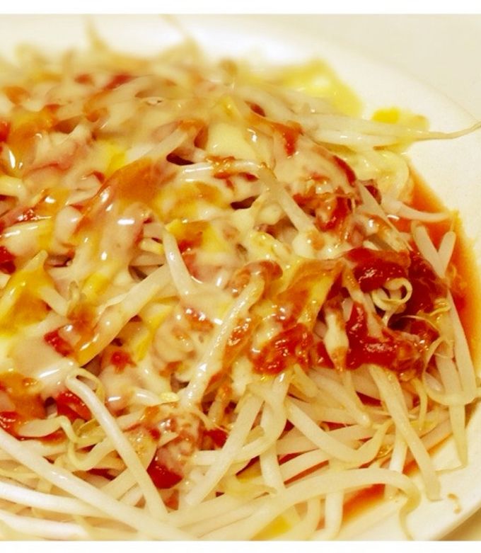 レンジで簡単もやし☆ピザ味⁈ by さっちゃんペンギン 【クックパッド