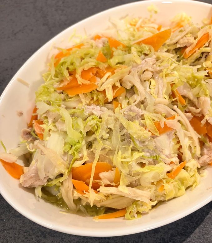 簡単ヘルシーキャベツと豚肉のレンチン蒸し-レシピのメイン写真