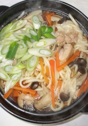 鍋焼きうどん♪簡単レシピ土鍋具材-レシピのメイン写真